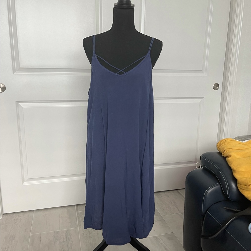 Roxy Blue Linen Dress